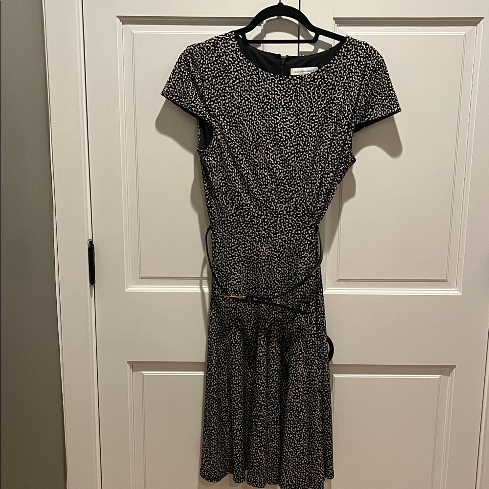 Christopher & Banks Patterned Dress with detachable belt size 10